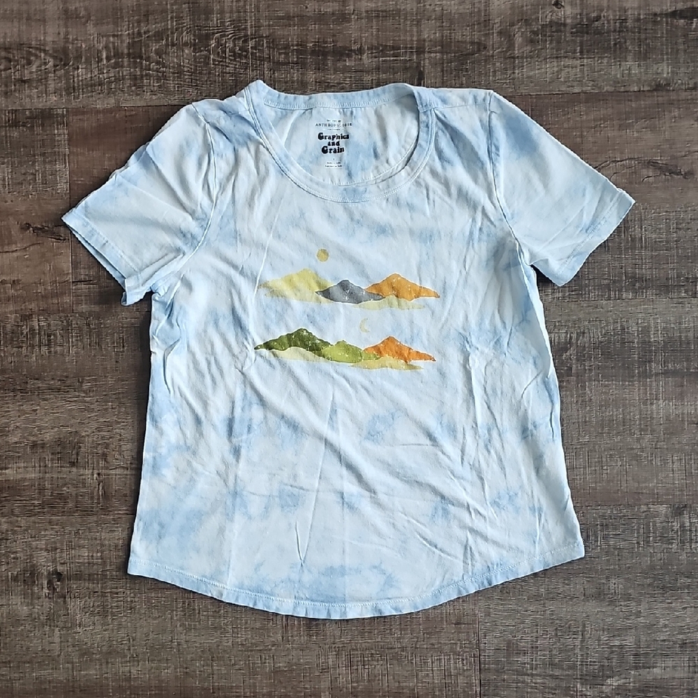 Anthropologie - Light Blue Graphic Tee